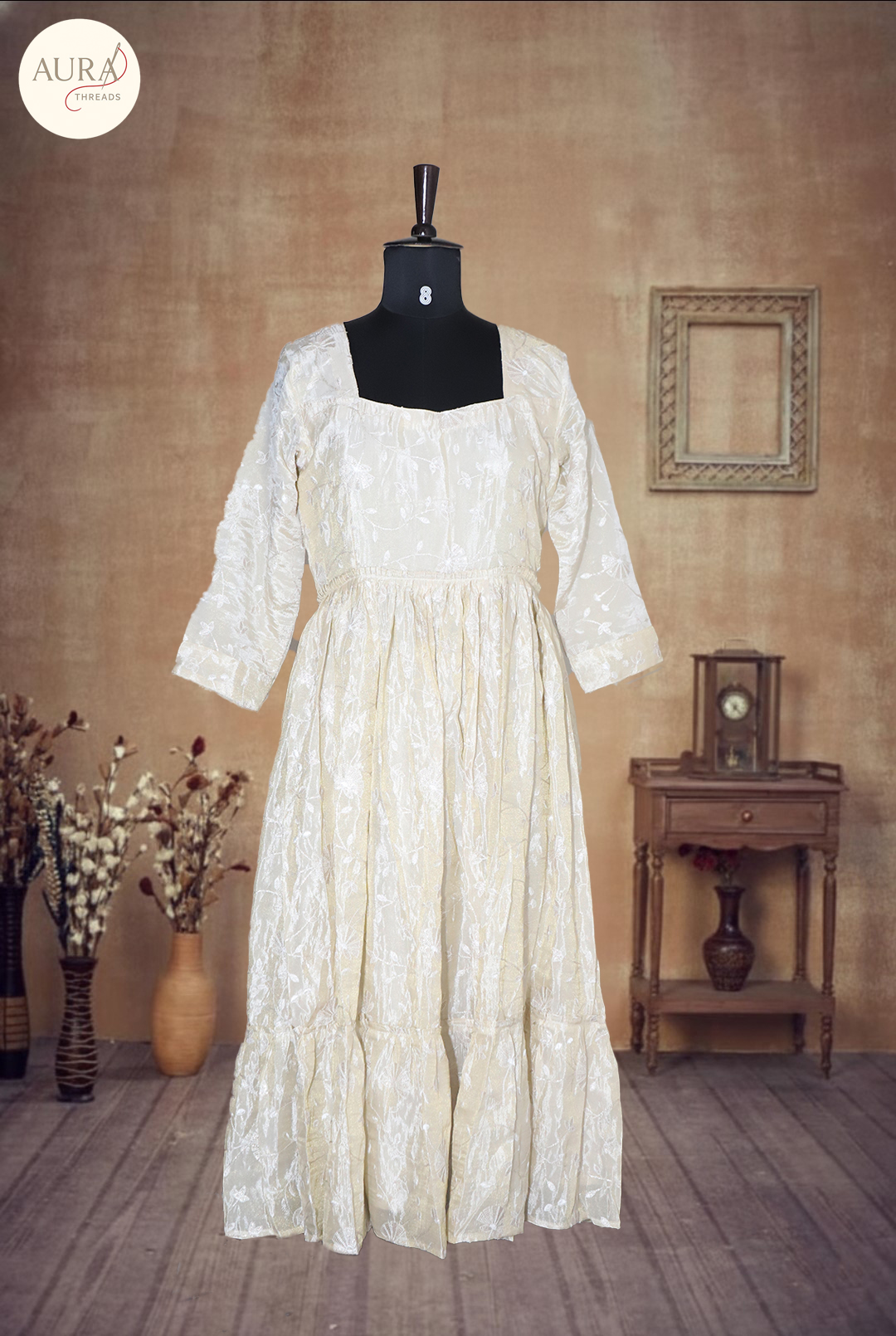 03 (1) pure cotton (3 layer Long maxi dress ) - Image 1